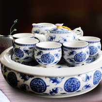 敏杨 青花9头茶海套装 陶瓷功夫茶具 茶壶茶杯茶盘礼品装