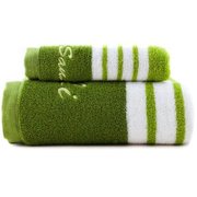 三利 嘉年华毛巾浴巾两件套(绿色)