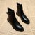SUNTEK小短靴女2021年秋冬季新款平底加绒女鞋女靴子冬款尖头洋气马丁靴(35 黑色（厚绒）)