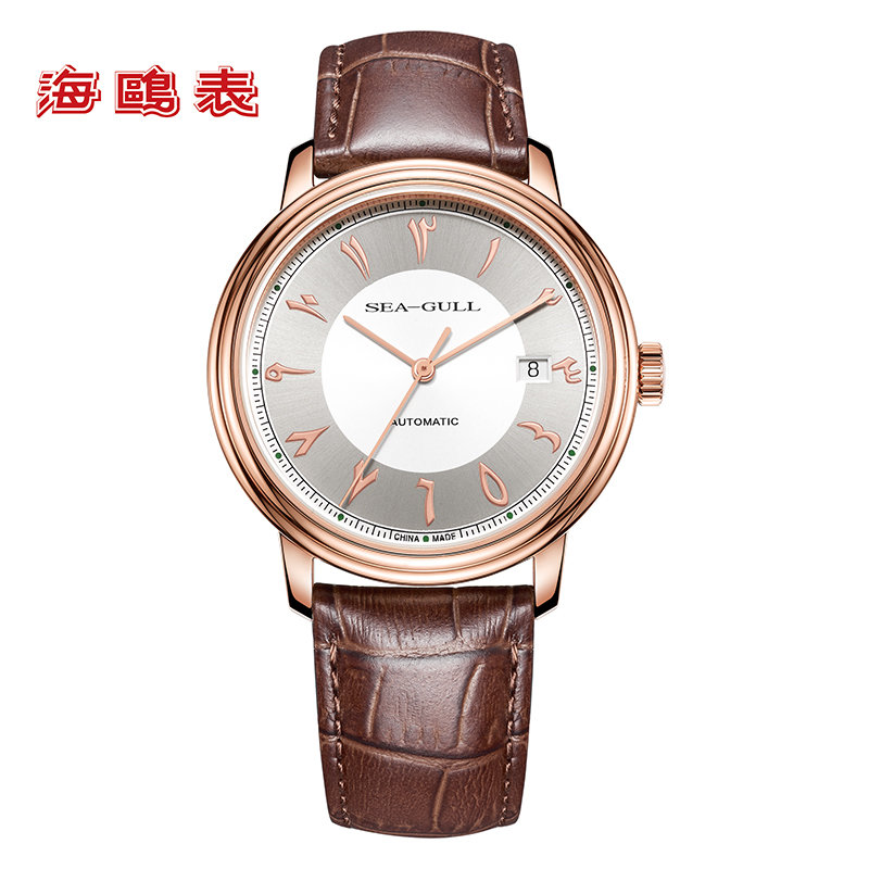 6054国产品牌表图片】海鸥表2017新款商务休闲自动机械表皮带男表819.