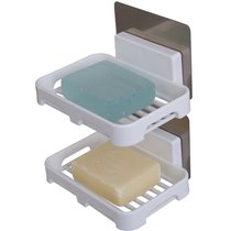 Yom 家用浴室肥皂盒 香皂架 创意吸盘置物架 单头卡槽沥水皂盒皂托 白色(白色)(2个装)