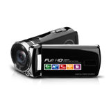 1080P摄像拍照一体机家用旅游相机 2400万像素高清数码摄像机(黑色)