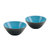 意大利 GUZZINI 多彩沙拉碗小吃盘果盘 二件套 12cm 国美厨空间(黑蓝)