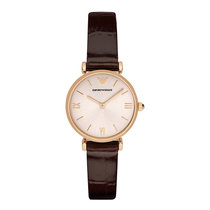 阿玛尼(Armani)手表 皮质表带经典时尚休闲石英女士腕表AR1876(玫瑰金框皮带AR1911)
