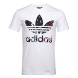 Adidas阿迪达斯三叶草 男款运动休闲大logo圆领透气短袖T恤AO3005(AO3005 XS)