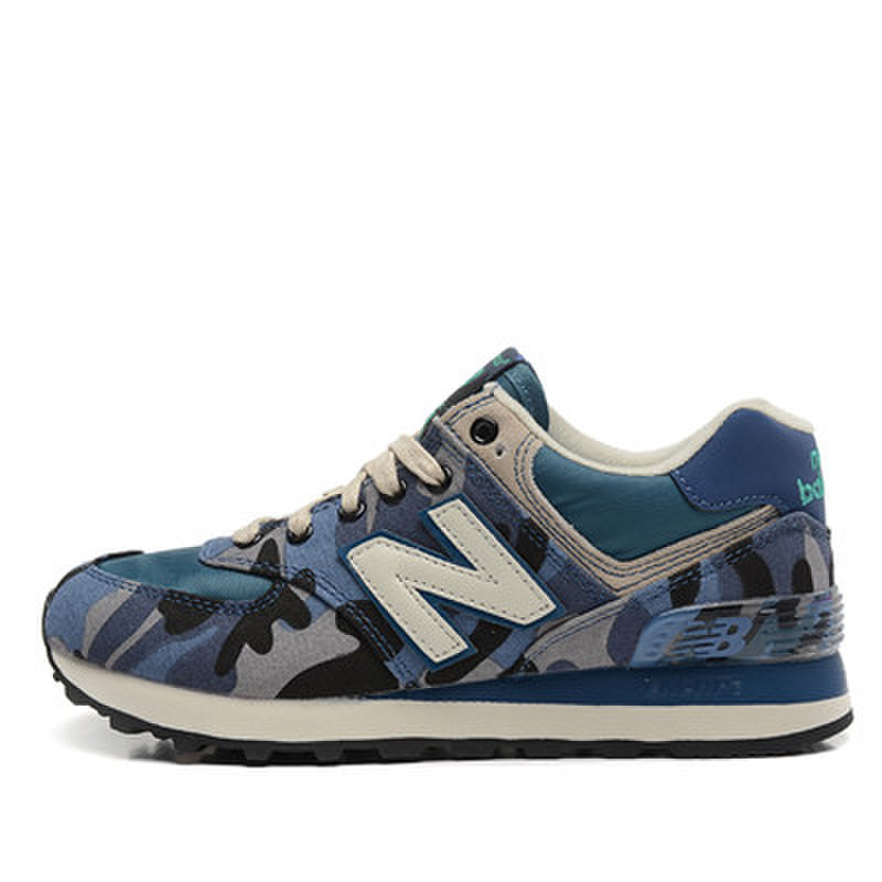 新百伦跑鞋男女情侣迷彩军绿卡其黑灰代购ml574 cba cbc cbe(军蓝 44)