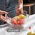 猫厨日式金边玻璃碗沙拉碗碗盘套装家用水果碗零食果盘碗碟餐具(金边大号送2只叉子)
