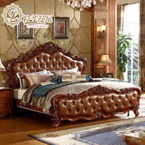 拉斐曼尼床 美式床 欧式双人床1.8米婚床 小户型卧室皮床IA011(1.8m*2m 床)