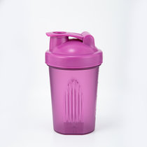 厂家直供蛋白粉摇摇杯400ml奶昔杯带刻度塑料杯手提健身运动水杯(紫色 401-500ml)