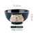 日式汤面碗高脚陶瓷家用创意个性小清新卡通手绘吃面大碗可爱单个(8英寸螺纹绿锦鲤猫[适合家庭盛汤 放水果])