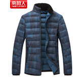 南极人 男士都市时尚休闲迷彩羽绒服 新品上市(蓝色)