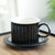 欧式咖啡杯套装陶瓷碟套装时尚高颜值设计英式下午茶套裝花茶杯(罗马柱咖啡杯-黑)