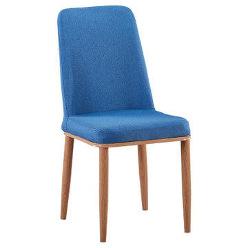 简约家用书桌椅子靠背创意餐厅凳子仿实木布艺咖啡布艺椅子布艺蓝色