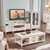A家 家具 美式电视柜 茶几组合套装实木框架欧式大理石客厅卧室地柜简约电视机柜(电视柜 2.0米电视柜（木面）)