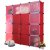 名门新贵16门板组合衣柜 简约收纳柜 自由安装 防水环保材质易清洗 衣橱收纳(白红门板)
