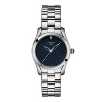 天梭(TISSOT)手表海浪系列瑞士石英女表 时尚潮流优雅女士腕表精钢表带(蓝色)