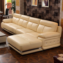 思巧 皮沙发 简约现代皮沙发 进口头层大皮艺沙发 客厅转角沙发组合大小户型 A18(咖啡色 【中厚皮】1+3+贵妃)