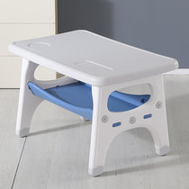 儿童桌椅组合套装家用幼儿园写字方桌椅组合宝宝学习画画书桌加厚(单桌蓝灰色 默认版本)