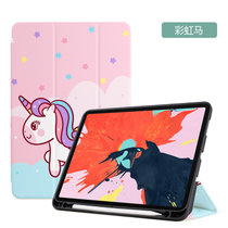 苹果ipadpro2020保护套带笔槽11英寸平板电脑翻盖智能休眠皮套三折支架硅胶全包防摔磁吸创意卡通可爱保护壳(图3)
