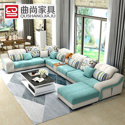 曲尚(Qushang) 沙发 布艺沙发 时尚简约现代户型客厅家具8709(【定金】 升级旗舰版/三件套)