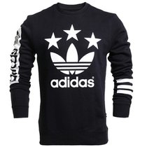 阿迪达斯 Adidas 三叶草 男子运动卫衣 加绒 休闲套头衫 AB9577(黑色)