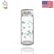 美国cupmystery进口材质创意手绘可爱环杯图案女士男士直身玻璃杯(直身独角兽 可爱环杯直身玻璃杯)