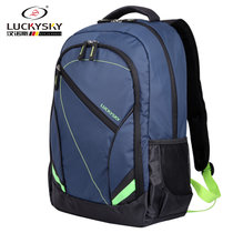 汉诺斯luckysky新品韩版休闲双肩包多功能时尚背包15.6寸笔记本电脑包(蓝色)