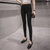 Mistletoe2017秋款高腰紧身打底裤女外穿裤脚开叉显瘦弹力小脚裤(黑色 M)