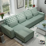 优涵客厅家具现代简约休闲布沙发小户型布艺可拆洗沙发(指定图片的颜色 三人位)