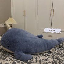 网红可爱鲨鱼睡觉抱枕毛绒玩具靠垫沙发床上抱着玩偶布娃娃礼物女(60厘米 眠眠鲸鱼蓝色)