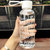 韩国创意水杯塑料杯男女士学生水瓶便携大容量随手杯简约太空杯子(透明白盖字母款 默认版本)