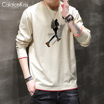CaldiceKris （中国CK）秋季纯棉潮流休闲圆领长袖T恤 CK-FS1102