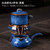 自动茶具单个懒人石磨旋转出水功夫茶壶复古时来运转自动冲泡茶器(湛蓝石纹+茶海)