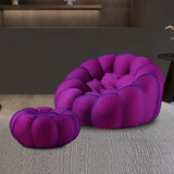 意式极简单人沙发创意足球设计师款客厅懒人沙发椅成人阳台家用卧(紫色)