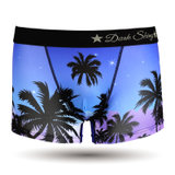 DarkShiny 日本原创设计 夏威夷椰树风 男式平角内裤「MOWA05」(蓝色 S)