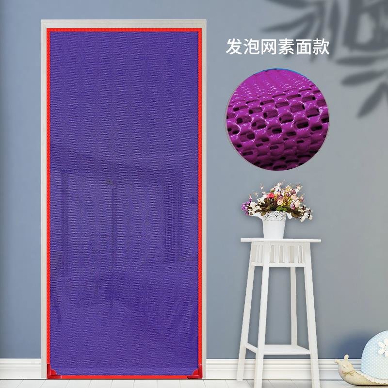门门帘推拉夏季防蚊室外农村家用普通客厅纯紫色发泡网包四边110200