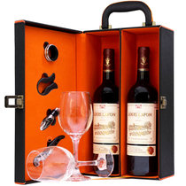 法国红酒2支装 路易拉菲干红葡萄酒原瓶进口750ml*2瓶红酒礼盒装酒杯(传承2支礼盒装（水钻）)