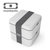 monbento 双层方形健身分格盒保鲜日式便当盒微波炉加热饭盒(岩石灰)