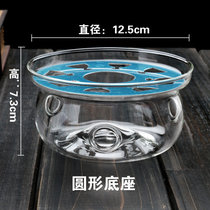 耐热玻璃茶具透明可加热底座暖茶器温茶器玻璃保温底座放蜡烛配件(圆座 默认版本)