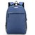 双肩包男士简约商务旅行包电脑背包时尚潮流初中高中大学生书包(蓝色)