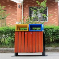 俊采云JCY-S121户外垃圾桶果皮箱钢木垃圾桶（单位：组）(桔色 JCY-S121)