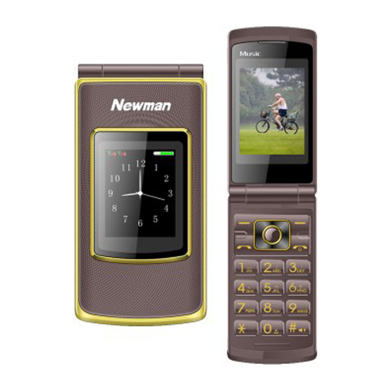 手机纽曼newmanv9gsm双卡翻盖双屏手写键盘双输入大声音老人手机咖啡