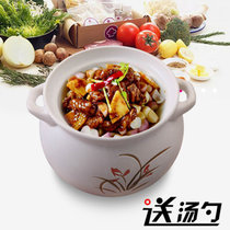敏杨 5.1升彩绘/黑釉养生砂锅 陶瓷煲汤煲炖锅 煲汤锅(5.1升彩绘)