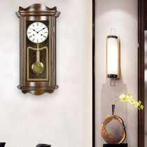 汉时(Hense)欧式德国机芯实木机械挂钟客厅复古装饰摆钟HP0123(鸡翅木德国14天机芯)