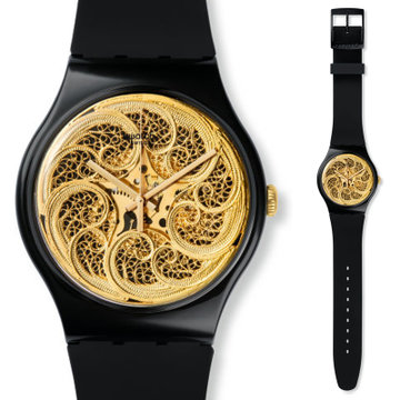 斯沃琪swatch手表2015艺术家特别款版看似简单suoz212s