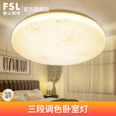 FSL佛山照明 led铁艺吸顶灯圆形简约主人房卧室灯三段调色沁花(沁花25W 三段调色 直径39cm) FSL佛山照明 led铁艺吸顶灯圆形简约主人房卧室灯三段调色沁花(沁花25W 三段调色 直径39cm)