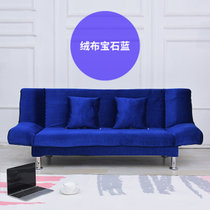 TIMI 现代简约可折叠沙发 家用沙发床 两用经济型沙发 懒人折叠沙发(深蓝色款 三人折叠沙发)