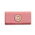 MICHAEL KORS 迈克·科尔斯 MK 圆牌logo女士钱包 荔枝纹头层牛皮女士钱夹 38S1CFTE1L(浅粉色)