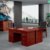 淮杭 办公桌油漆贴木皮办公桌1.4米办公桌办公用办公桌 HH-BG1401(红胡桃色 板材)