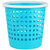 茶花家用塑料无盖垃圾桶简约小号卫生间卧室厕所厨房纸篓带压圈(蓝色3个装 默认版本)
